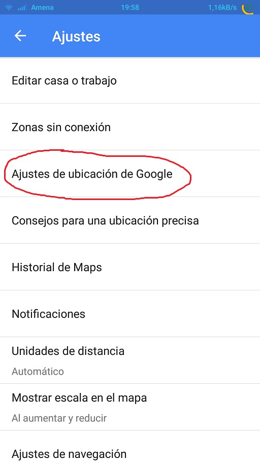 historial de ubicaciones de Google
