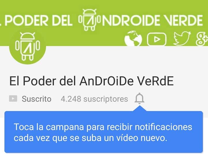 cómo activar las notificaciones de youtube en android