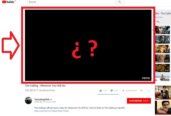 cómo solucionar pantalla negra en YouTube