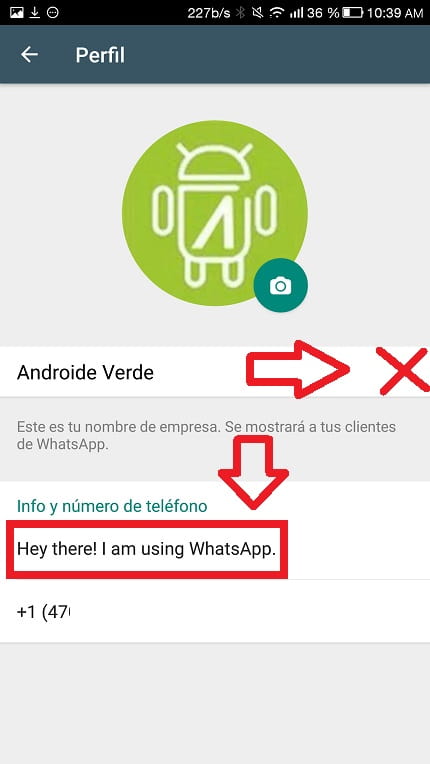 cambiar estado en whatsapp business