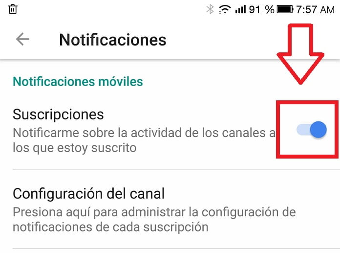 Desactivar Las Notificaciones De YouTube En Android