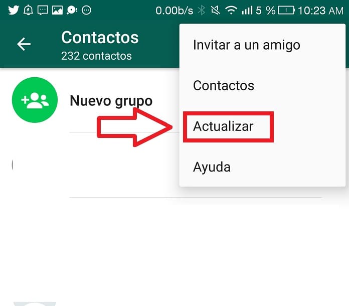 Actualizar Contactos De WhatsApp