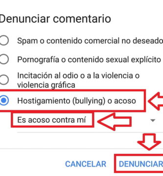 cómo denunciar un comentario en YouTube