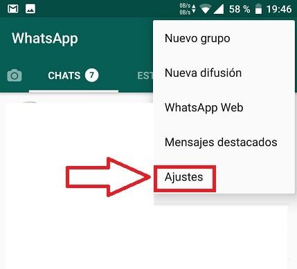 ajustes de whatsapp