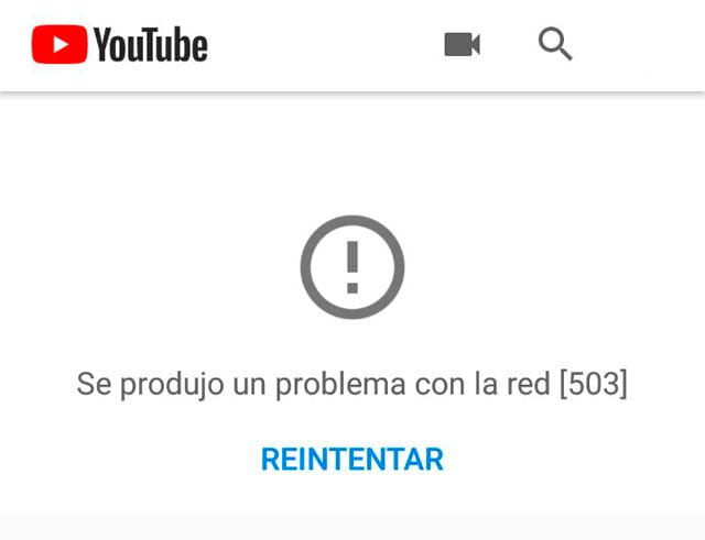 Error 503 servidor youtube