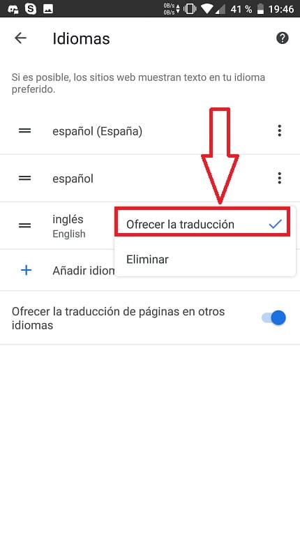 traducción automática de páginas webs en google chrome.