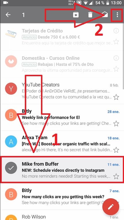 funcion marcar como spam en gmail