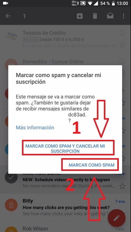 como marcar spam no gmail