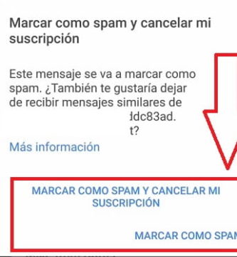 marcar un correo como spam en gmail