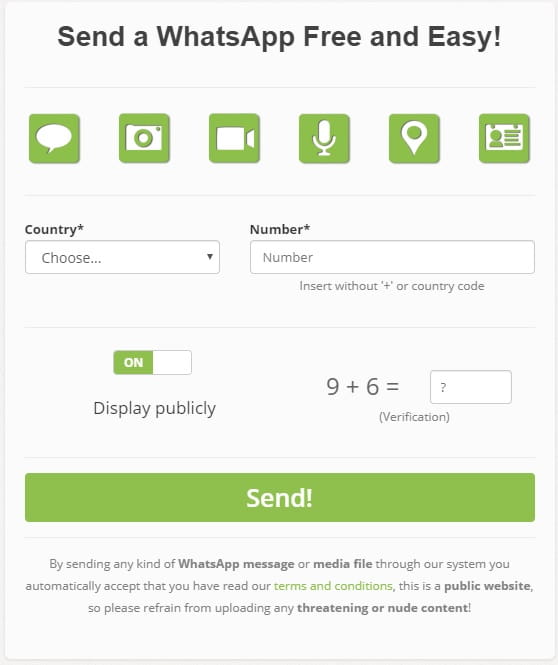 app para enviar whatsapp anonimos