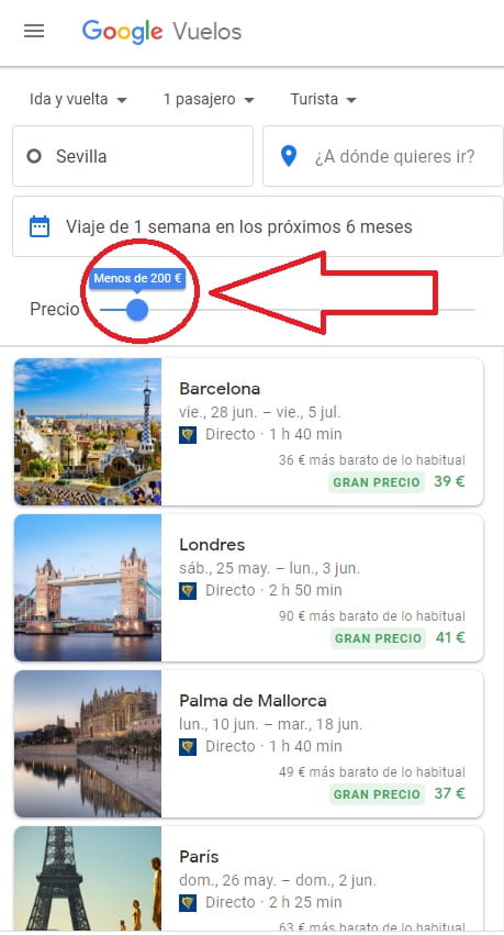 google.es flights