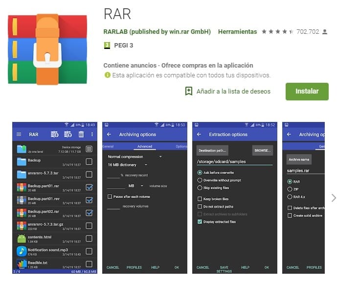 app para abrir archivos rar android