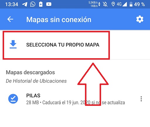 descargar mapas de google maps para usar offline