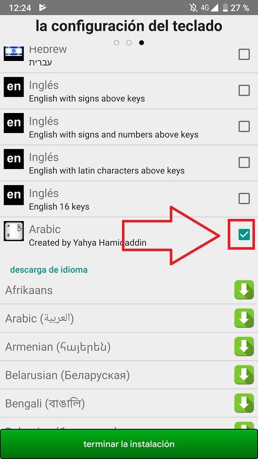 teclado arabe para android