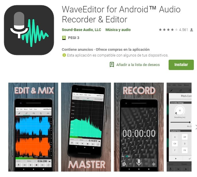 descargar editor de audio para android gratis