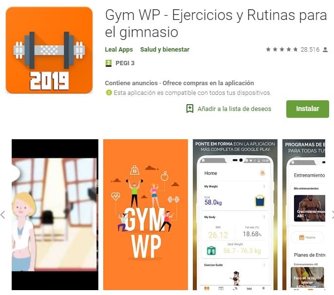 app rutina de ejercicios