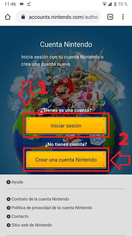 crear cuenta de Nintendo Mario Kart Tour.