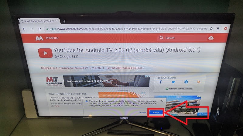 como instalar youtube para android tv