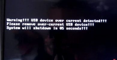 over current have been detected on your usb device system will shutdown after 15 seconds solucion