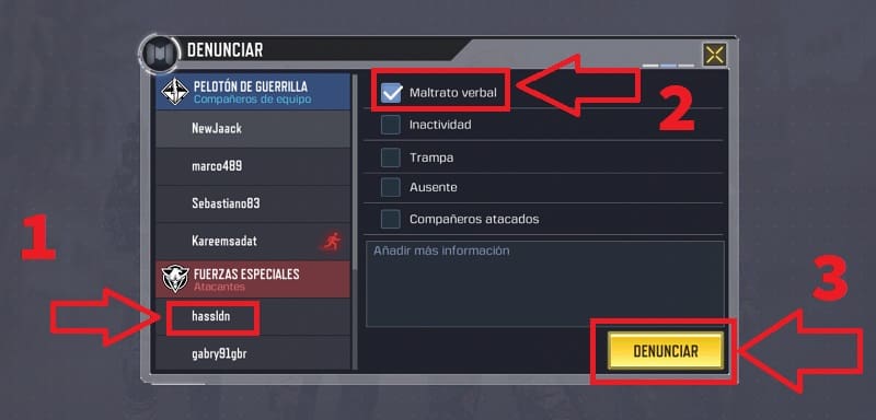 reportar call of duty mobile por maltrato verbal.