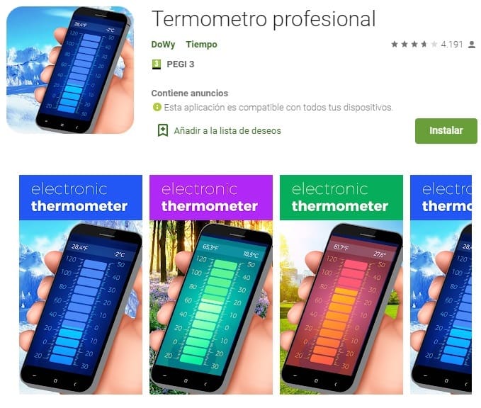 app temperatura ambiente android