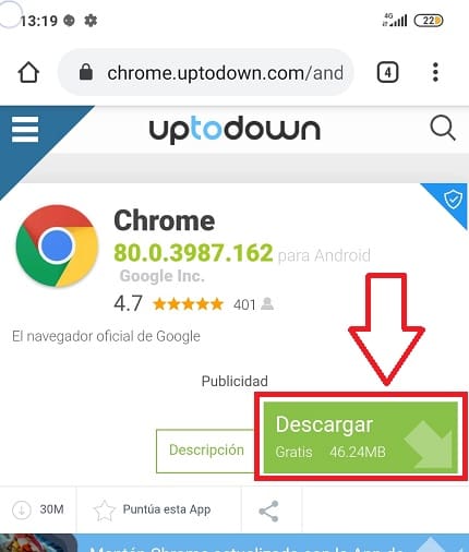 chrome sin play store