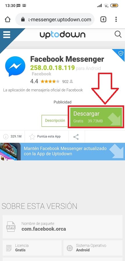 descargar facebook messenger para android sin play store