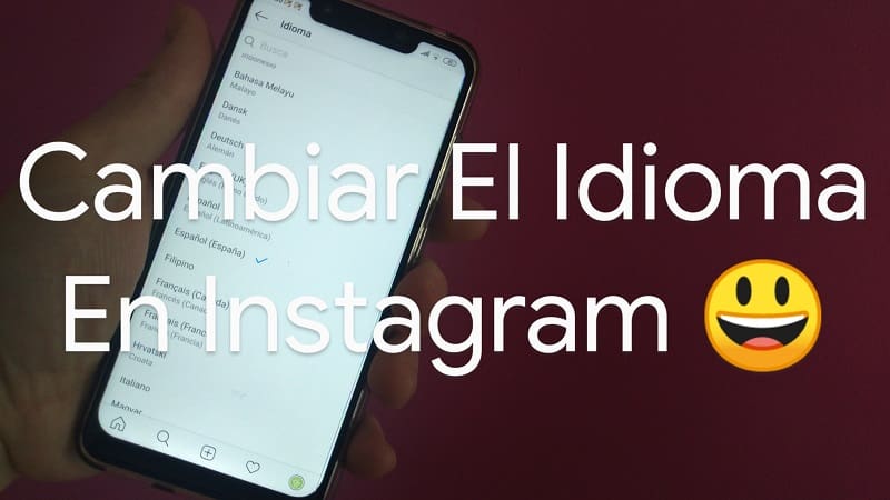 cambiar idioma instagram android