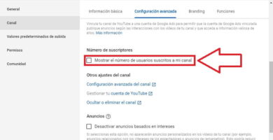 ocultar suscriptores de youtube.
