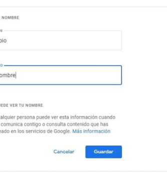 cambiar nombre de cuenta gmail android