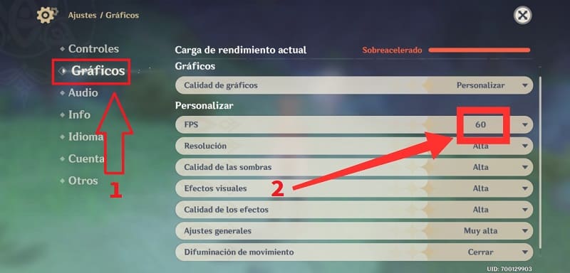 poner genshin impact a 60 fps.