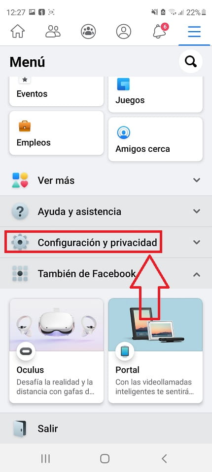 realizar una copia de seguridad de Facebook.