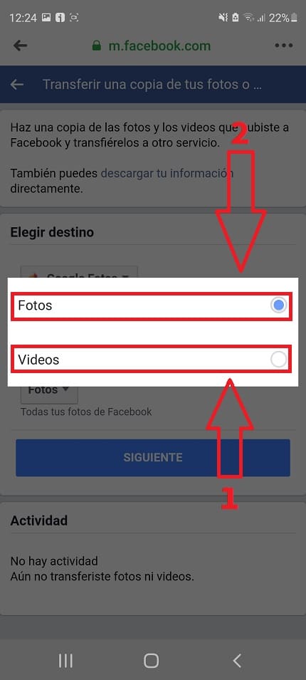 hacer copia de seguridad fotos o vídeos de facebook.