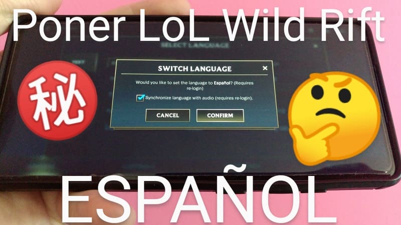 poner lengua de league of legends wild rift en español.