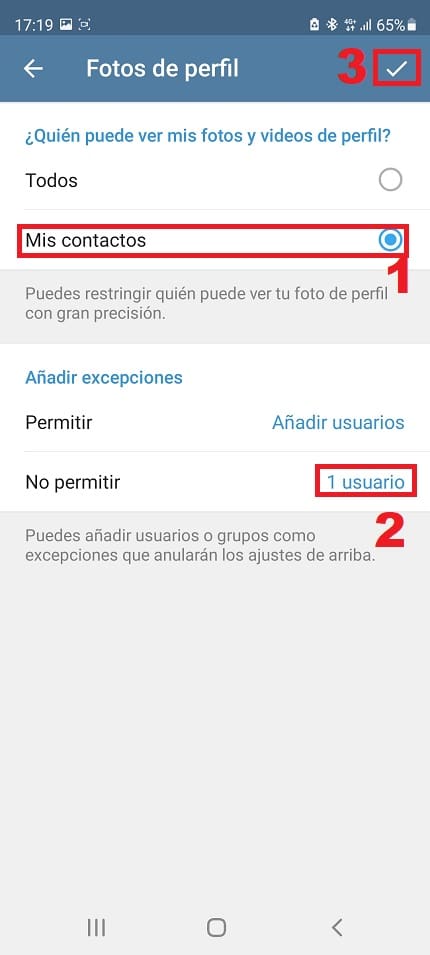 bloquear mi foto de perfil telegram.