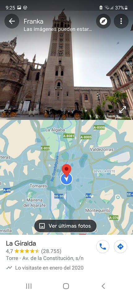 Google Maps Street View pantalla dividida