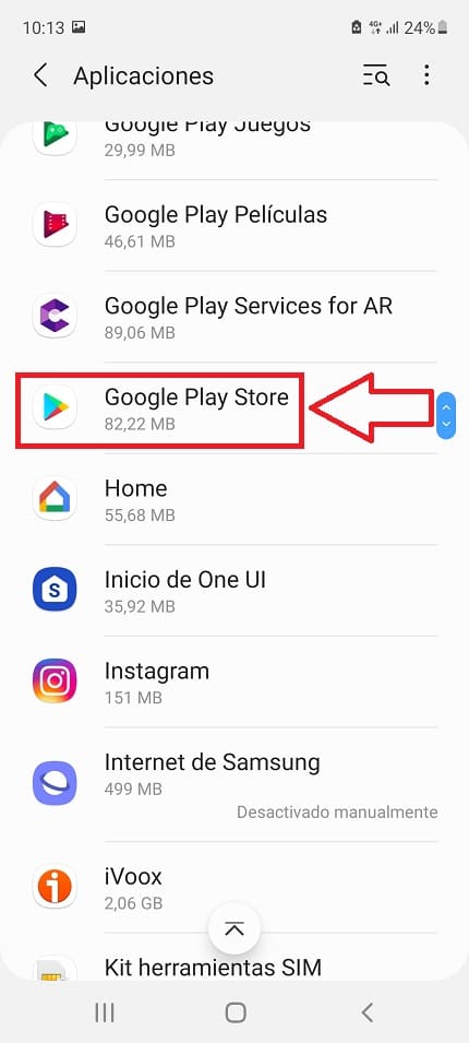 Play store app.