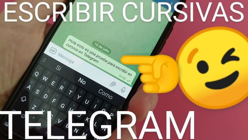 escribir cursivas en telegram.