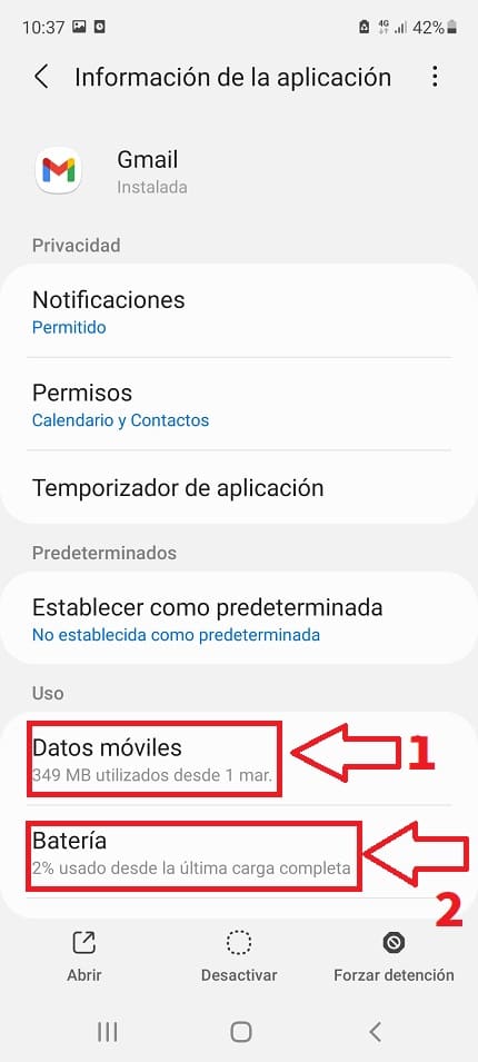 gmail con datos moviles.