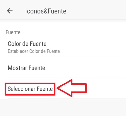 seleccionar la letra en Android.