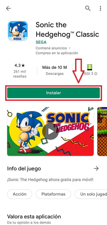 Sonic Play Store.