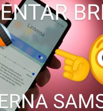 subir luz de la linterna en Samsung.