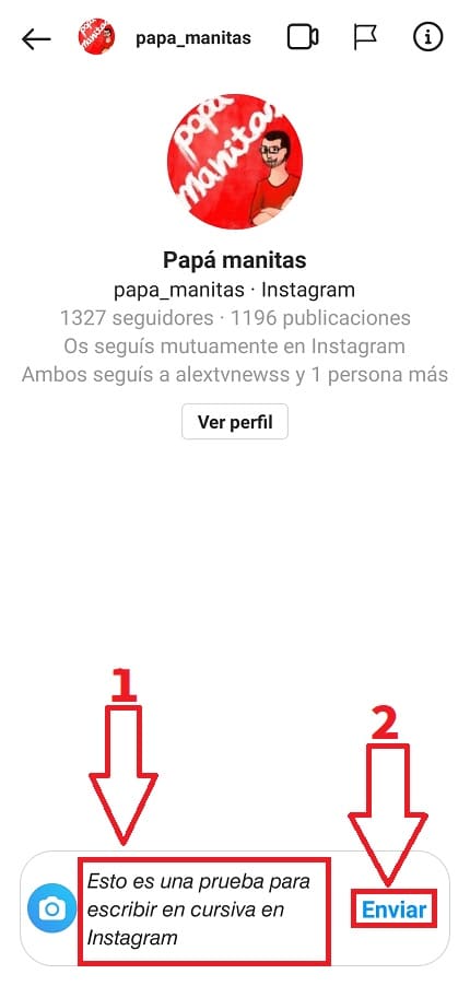 cursiva Instagram.
