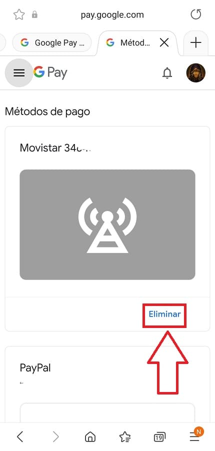 quitar formas de pago google play.