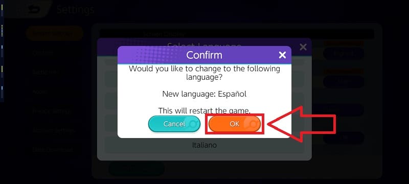 bajar idioma castellano pokemon united.