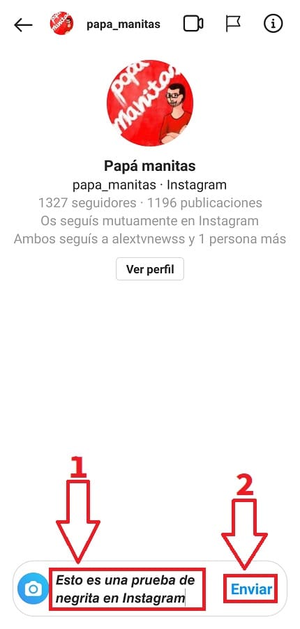 negrita Instagram.