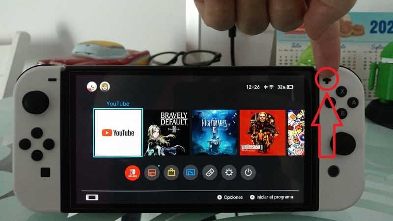 quitar aplicación Youtube Switch Oled.