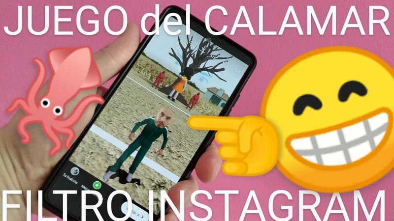 como usar el filtro de instagram del juego del calamar.