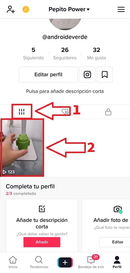 videos de perfil.