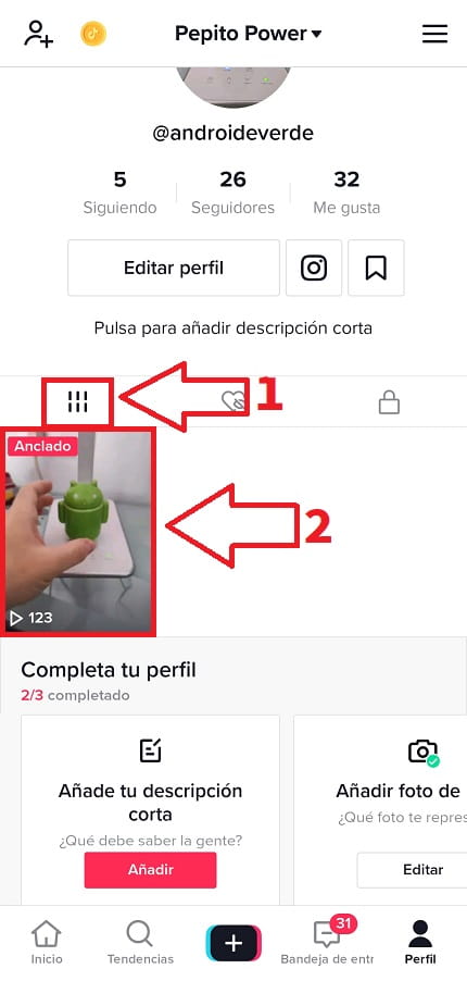 fijar un clip en tiktok.